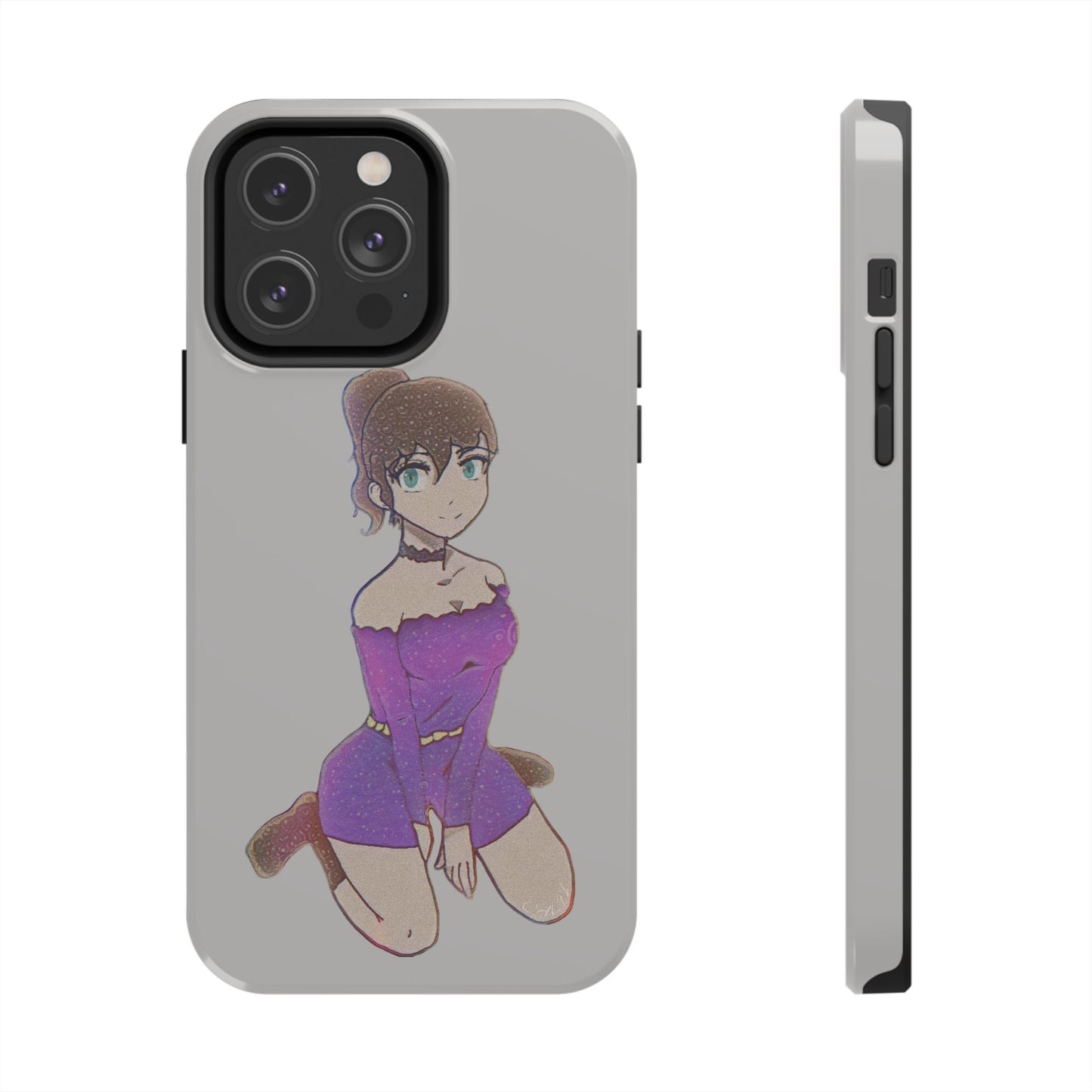 Anime Purple Bubble Girl Tough Phone Cases