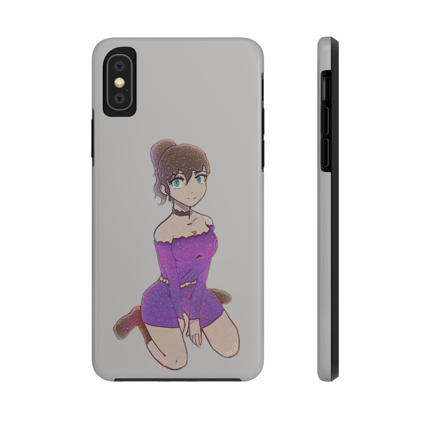 Anime Purple Bubble Girl Tough Phone Cases