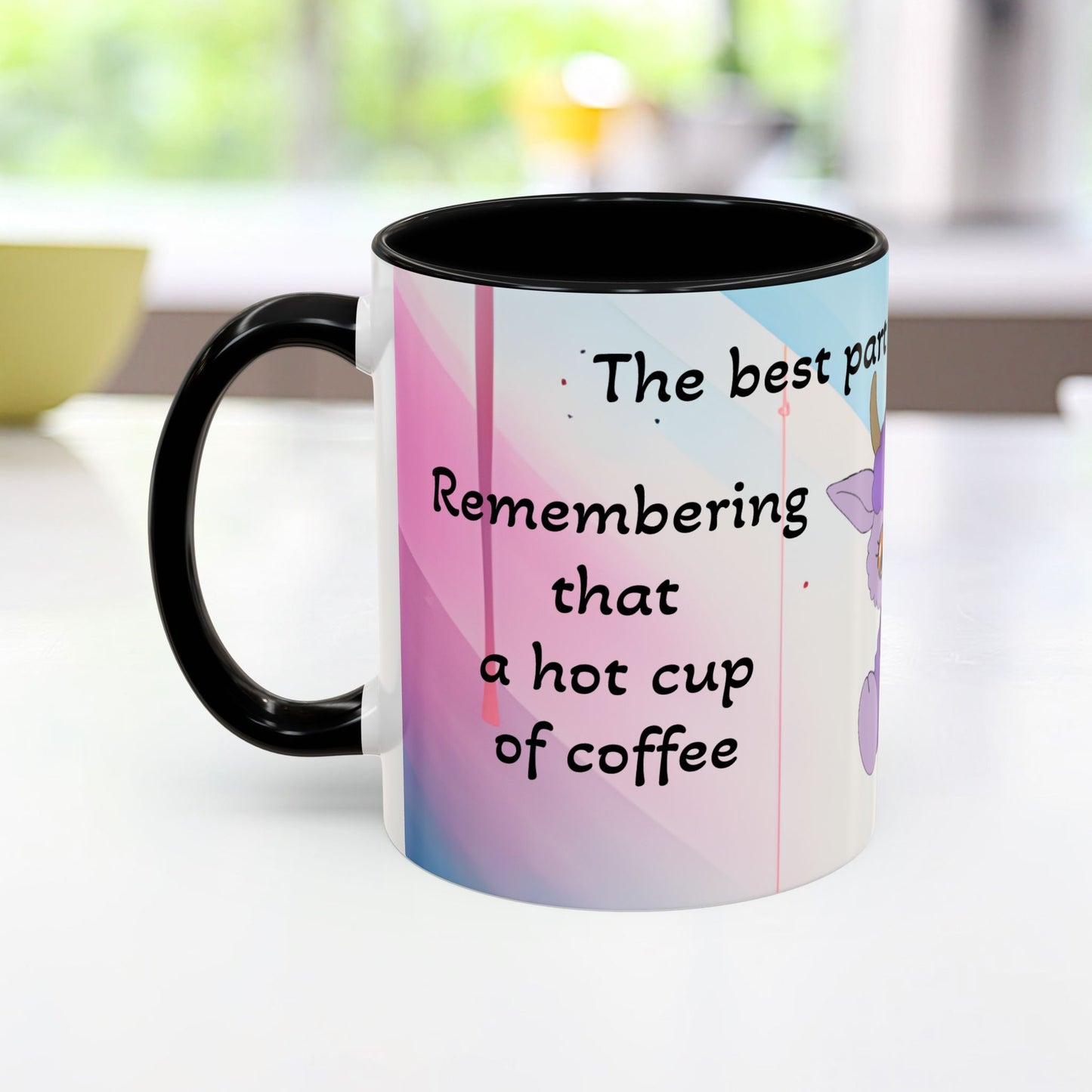 Coffee Mug - Cute Pochi Mug with Funny Morning Quote