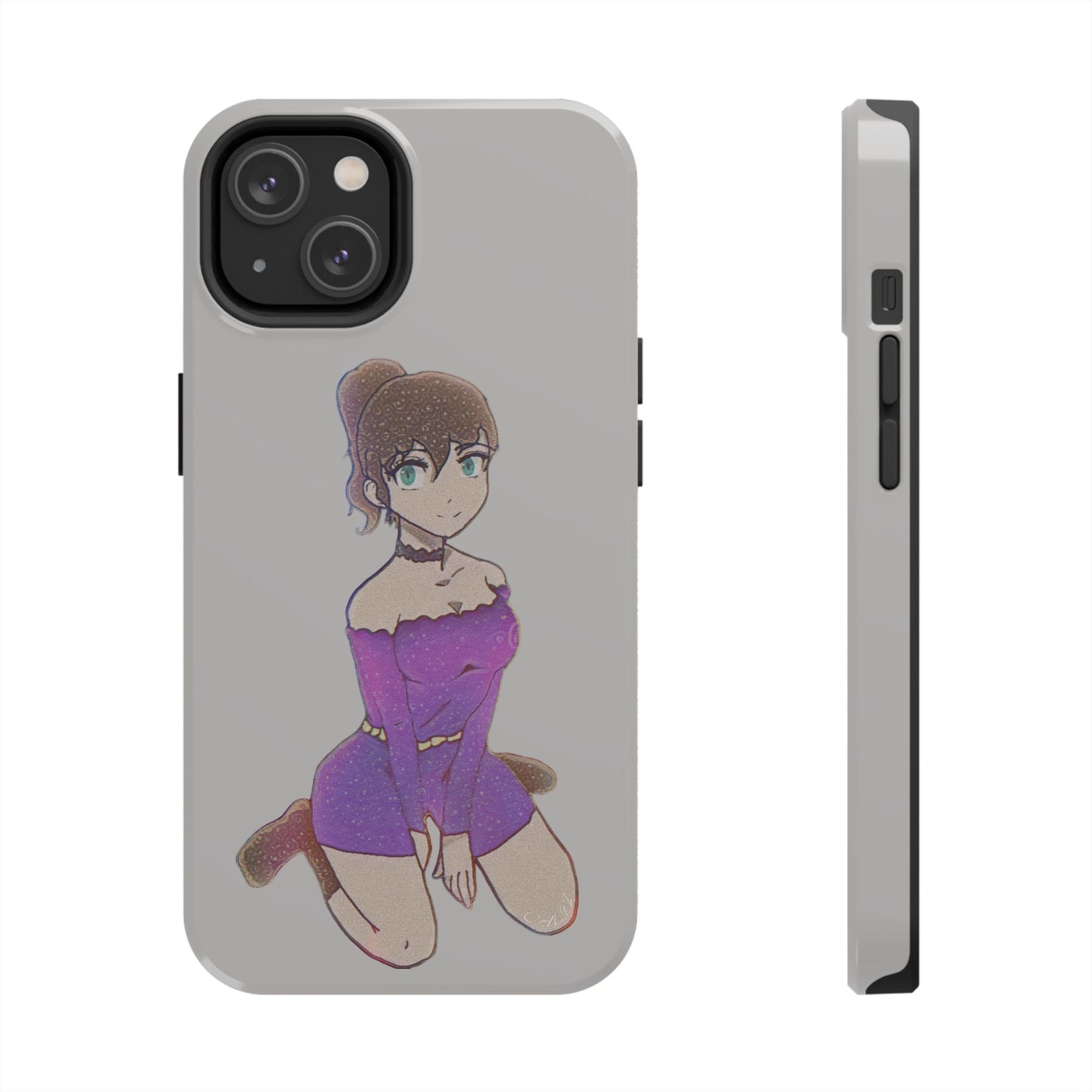 Anime Purple Bubble Girl Tough Phone Cases