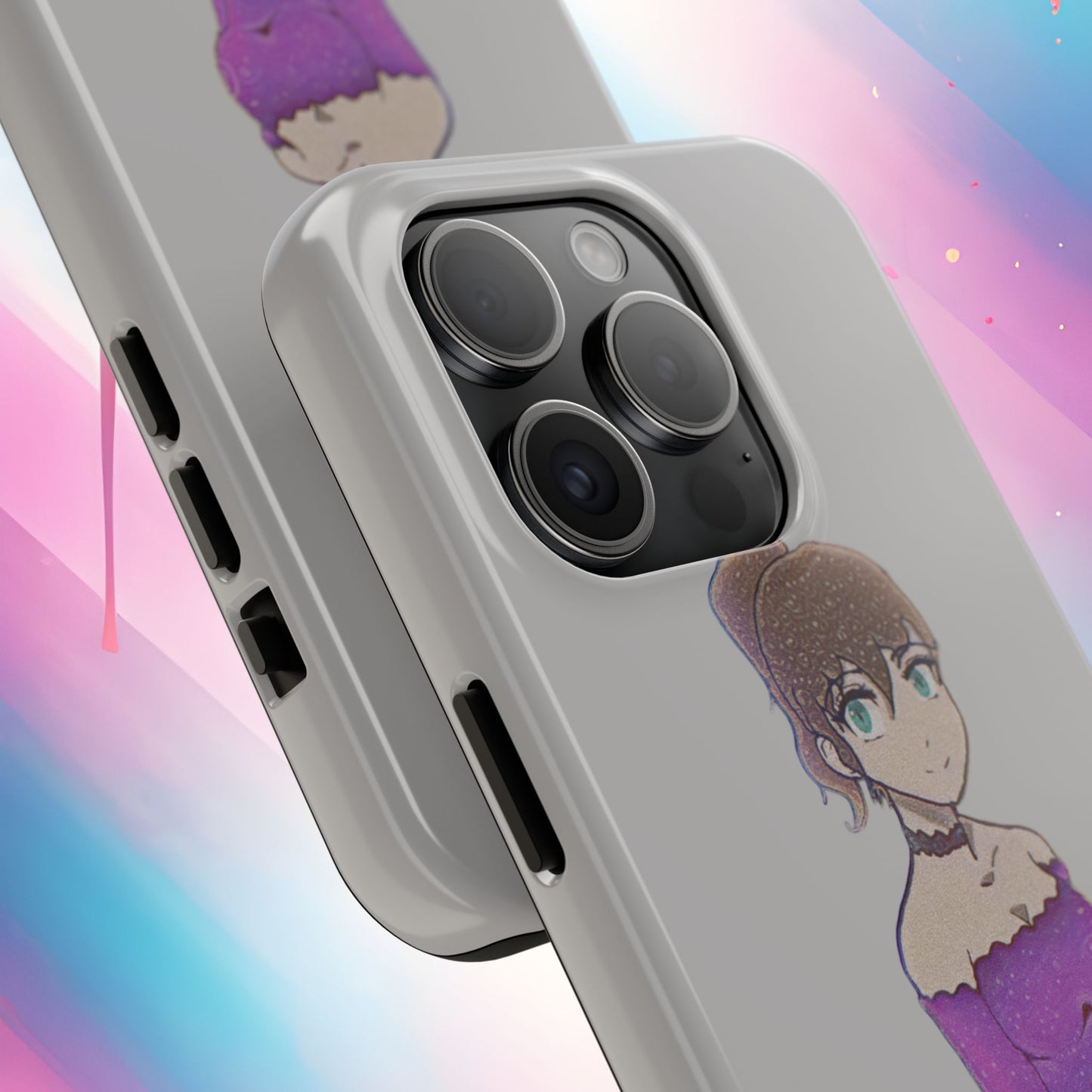 Anime Purple Bubble Girl Tough Phone Cases