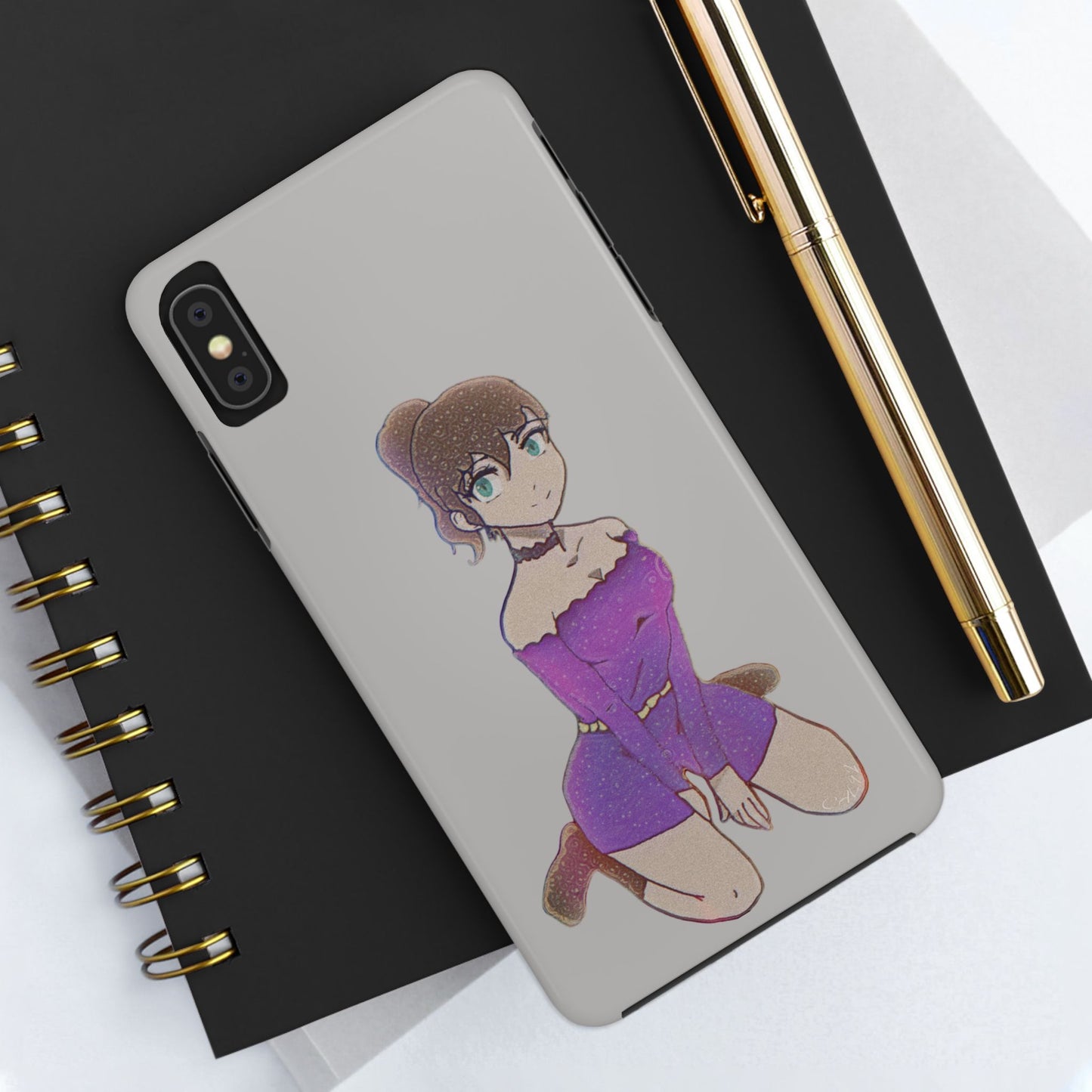 Anime Purple Bubble Girl Tough Phone Cases