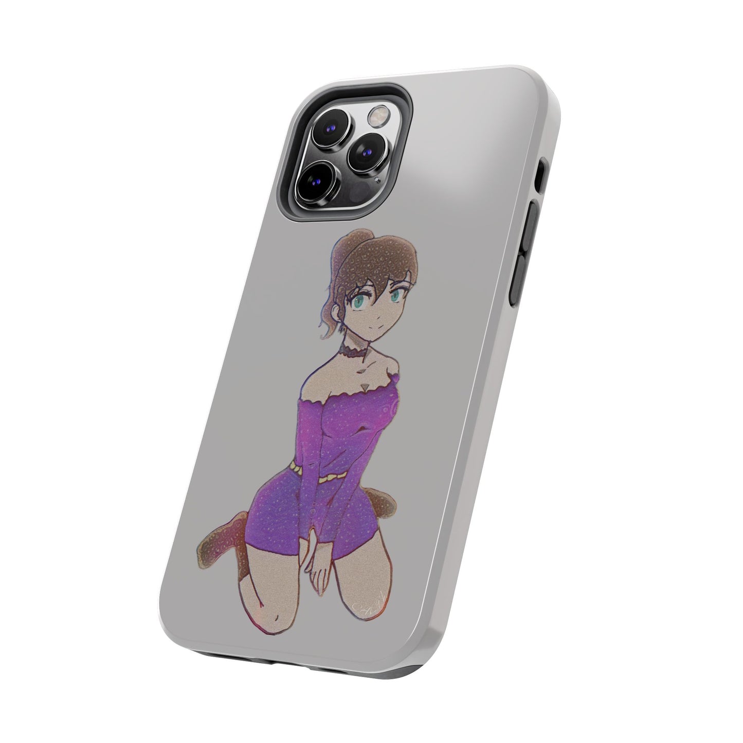 Anime Purple Bubble Girl Tough Phone Cases