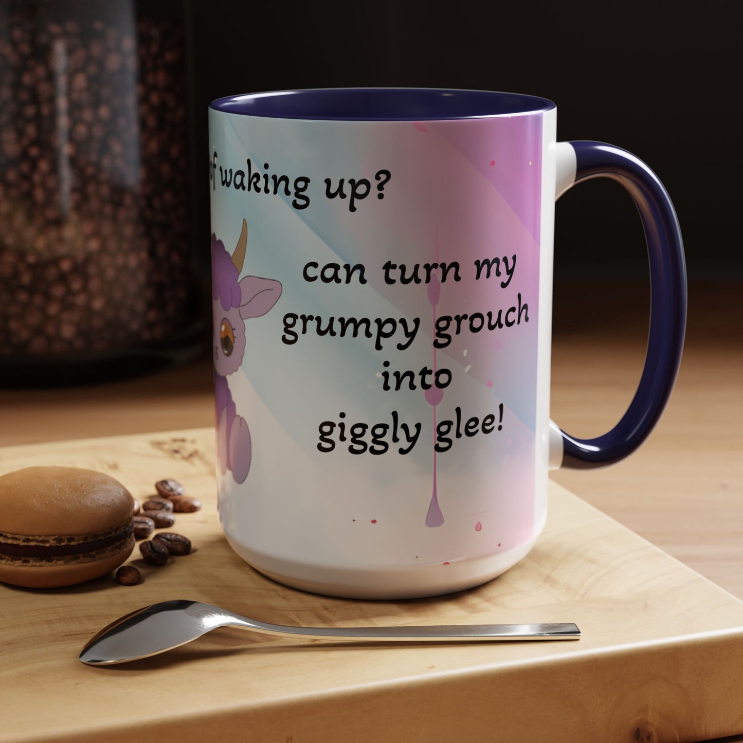 Coffee Mug - Cute Pochi Mug with Funny Morning Quote