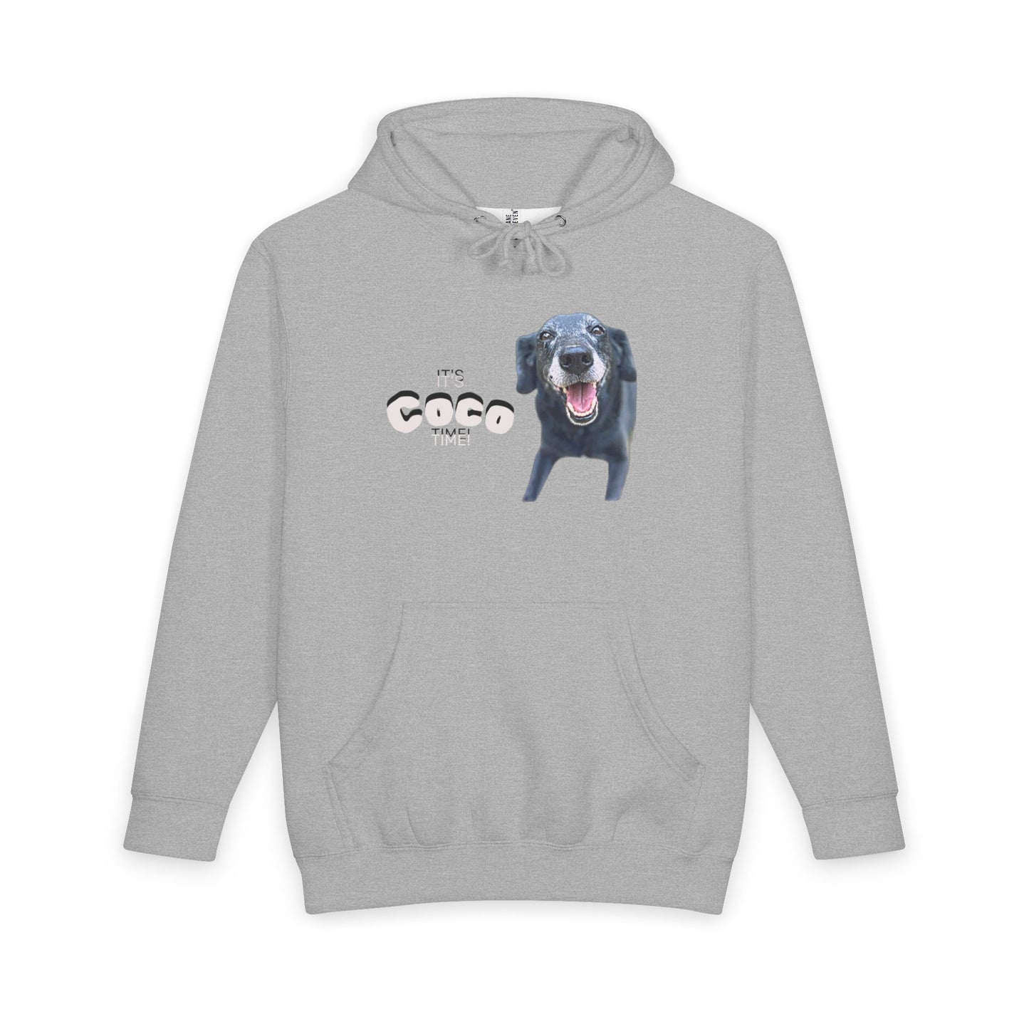 Dog Photo Hoodie — Custom "Coco" Smiling Black Lab Pullover Printify