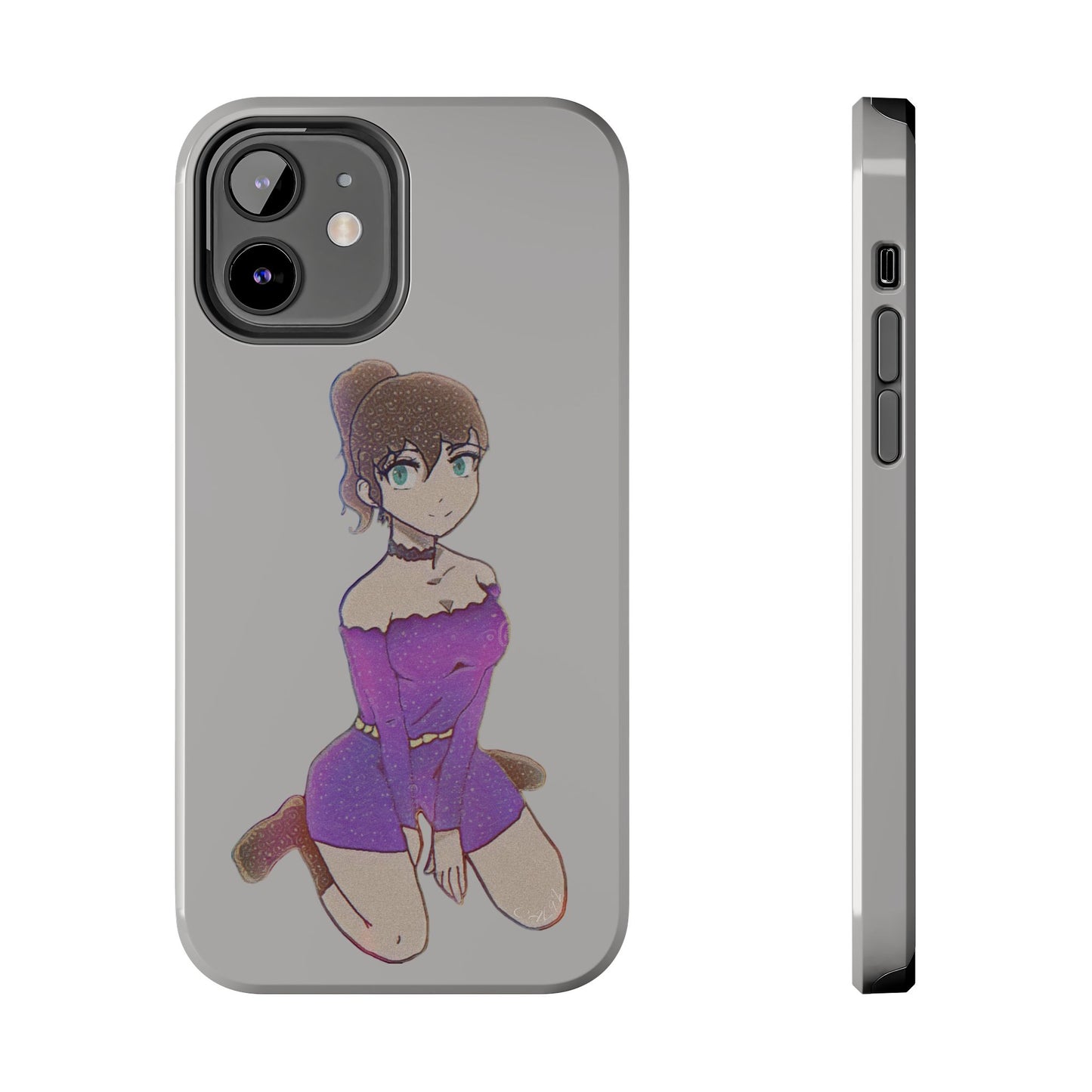 Anime Purple Bubble Girl Tough Phone Cases