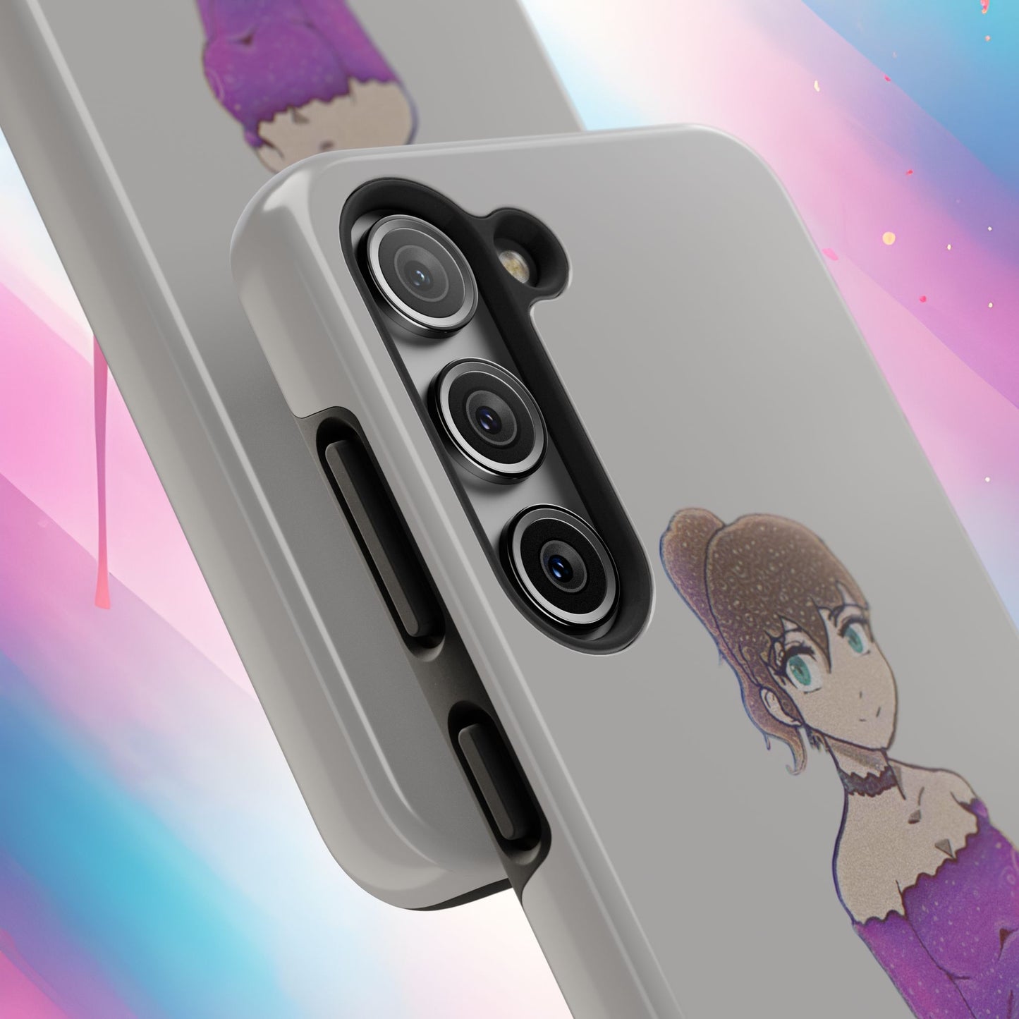 Anime Purple Bubble Girl Tough Phone Cases