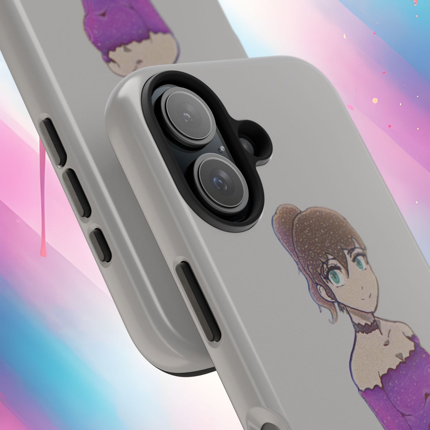 Anime Purple Bubble Girl Tough Phone Cases