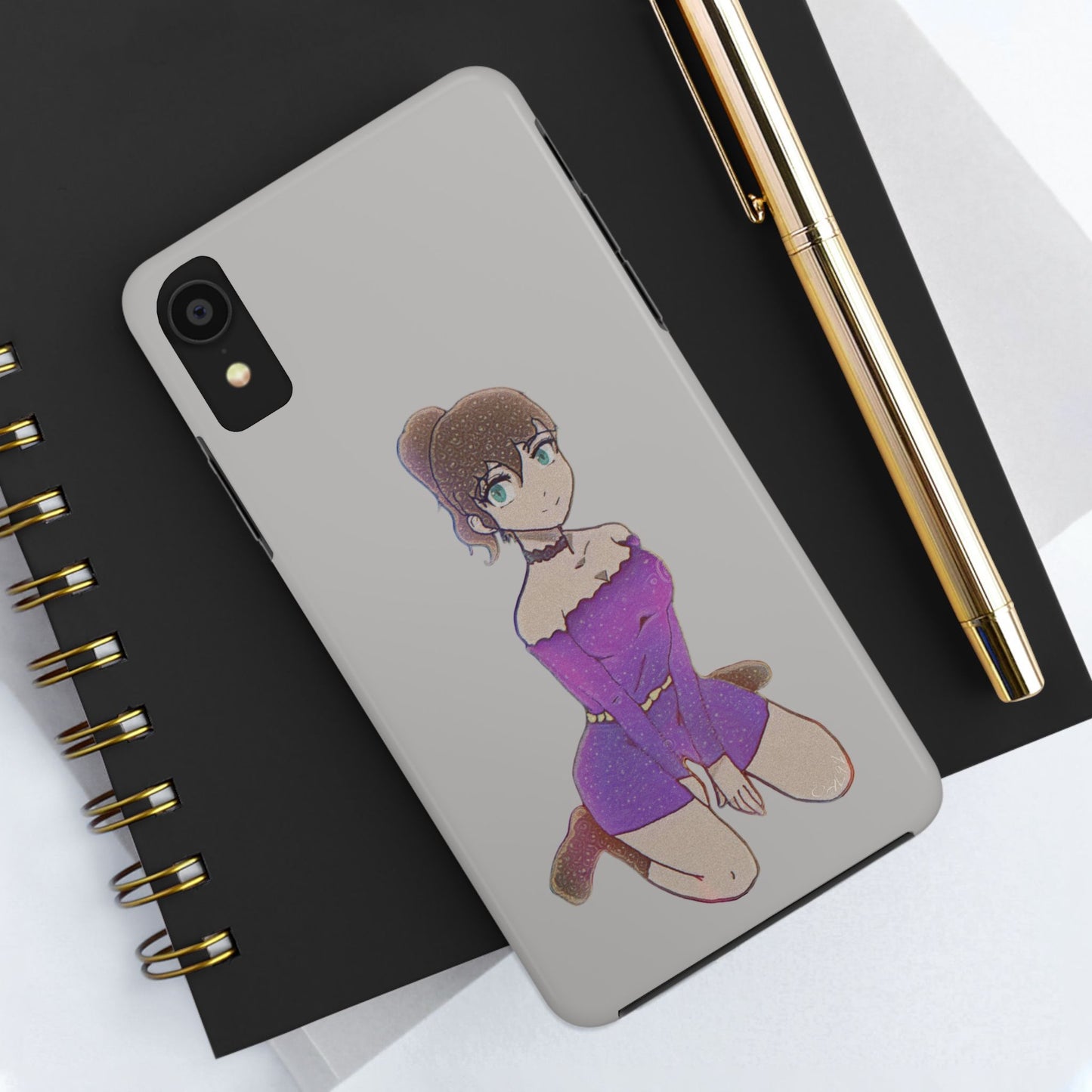 Anime Purple Bubble Girl Tough Phone Cases