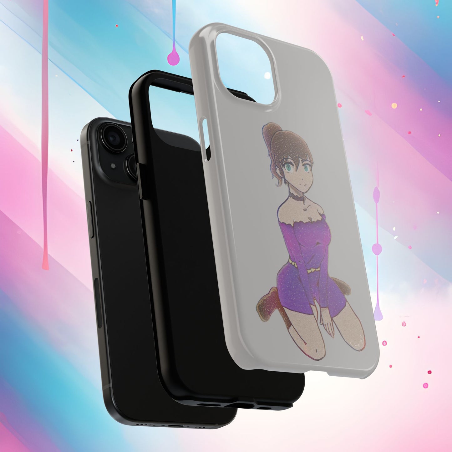 Anime Purple Bubble Girl Tough Phone Cases