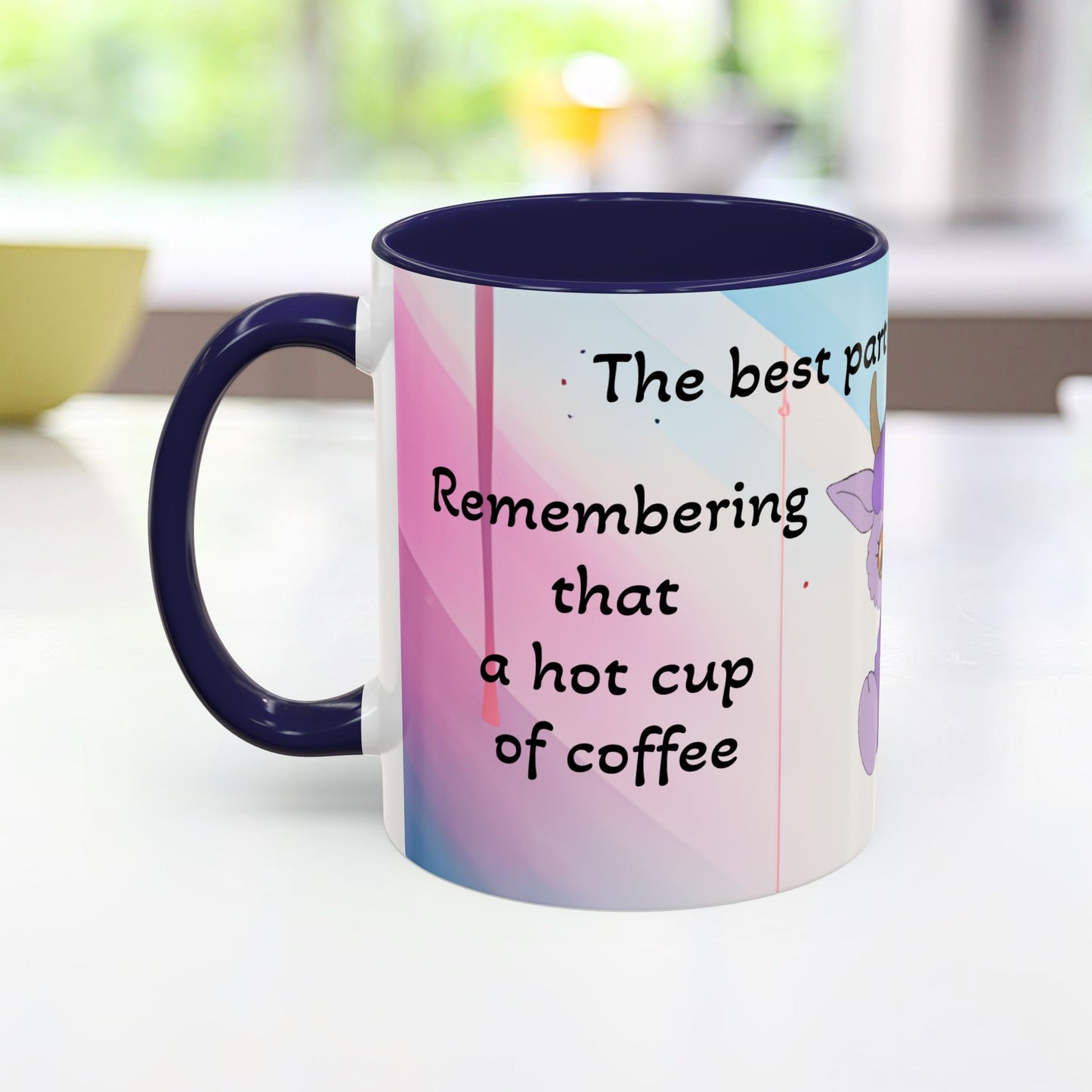 Coffee Mug - Cute Pochi Mug with Funny Morning Quote