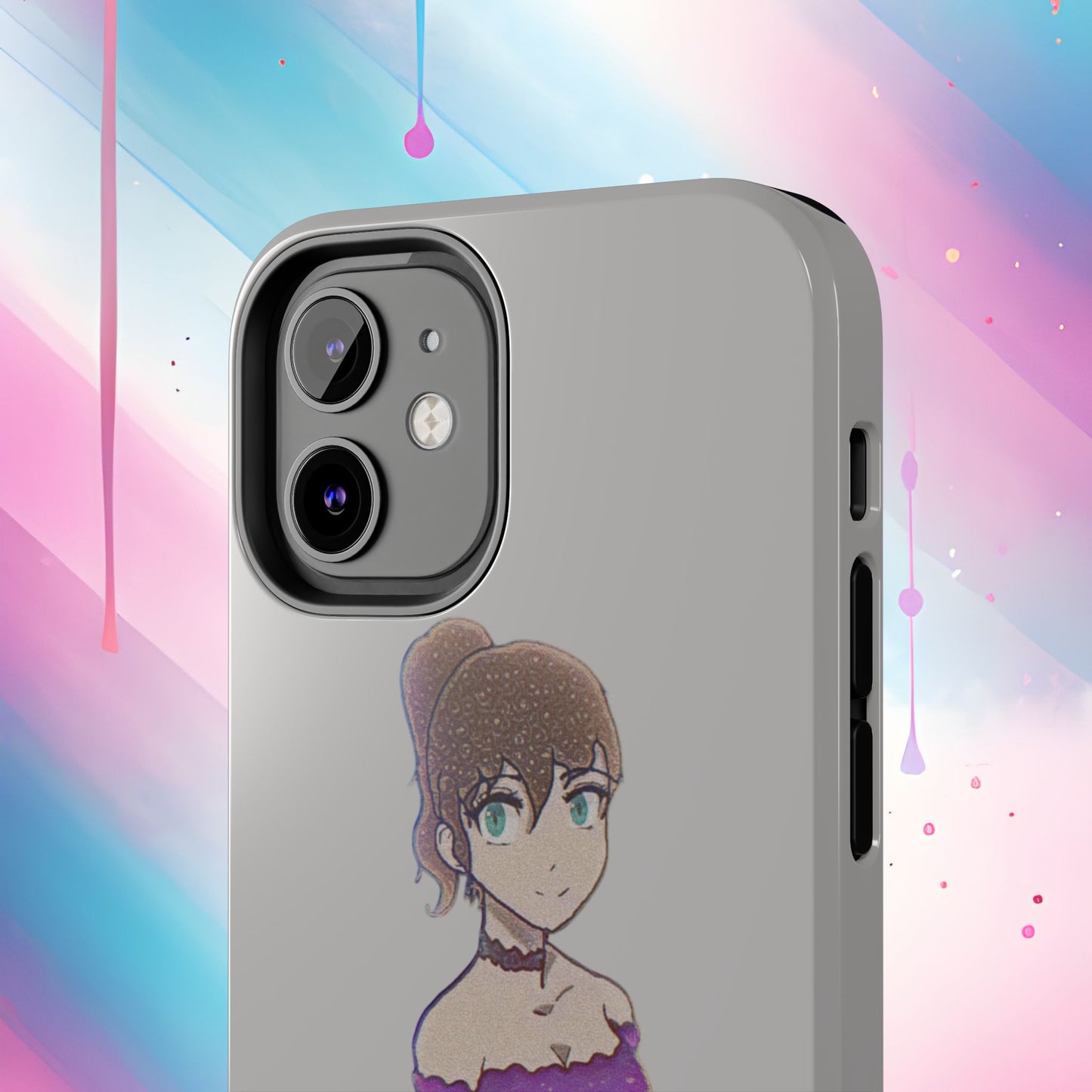 Anime Purple Bubble Girl Tough Phone Cases