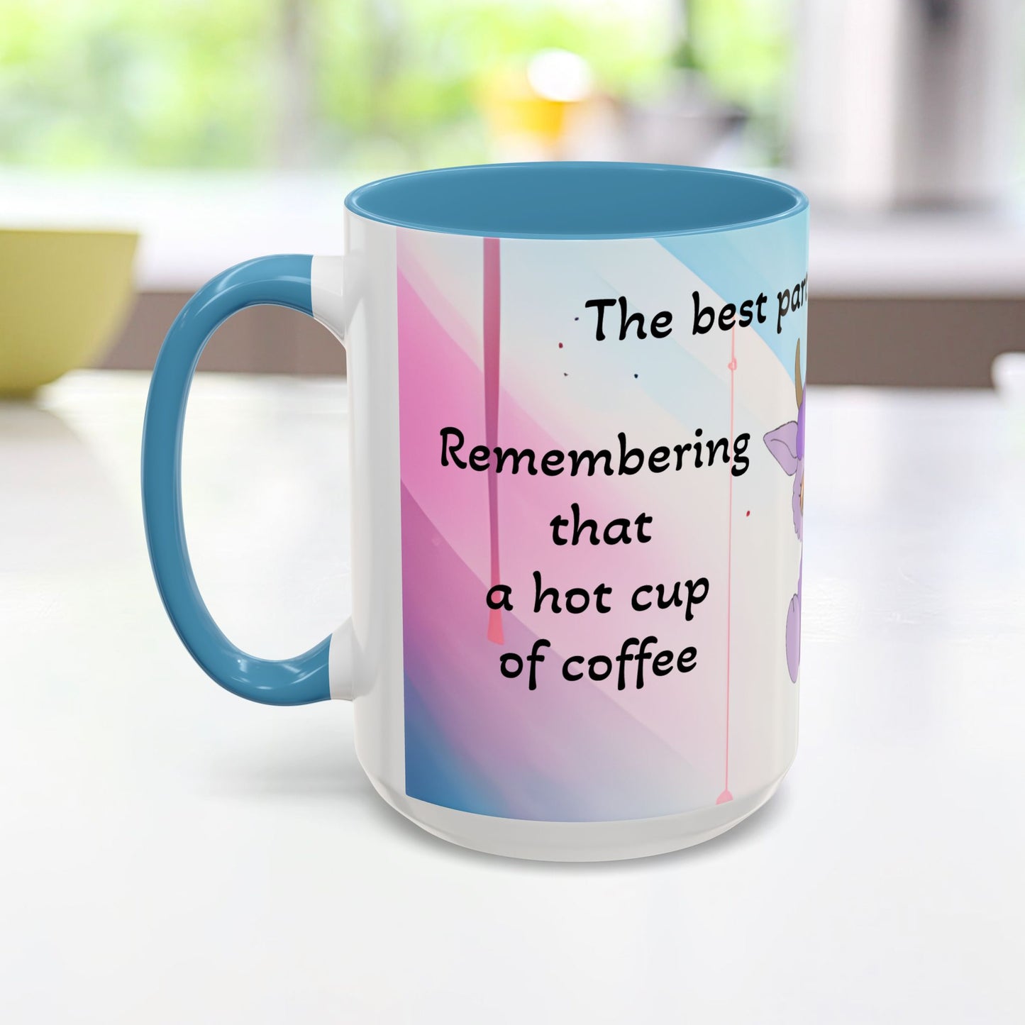 Coffee Mug - Cute Pochi Mug with Funny Morning Quote