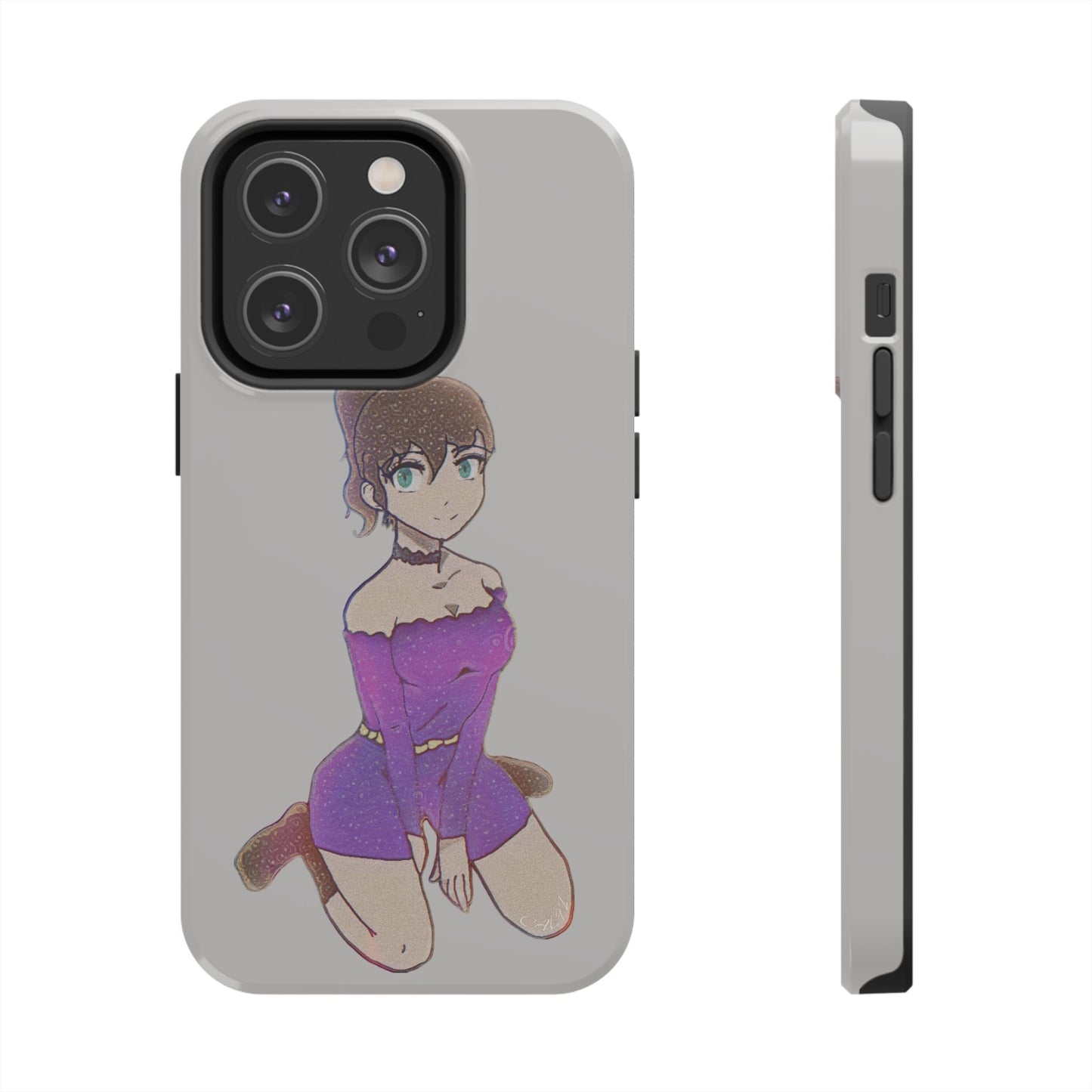 Anime Purple Bubble Girl Tough Phone Cases