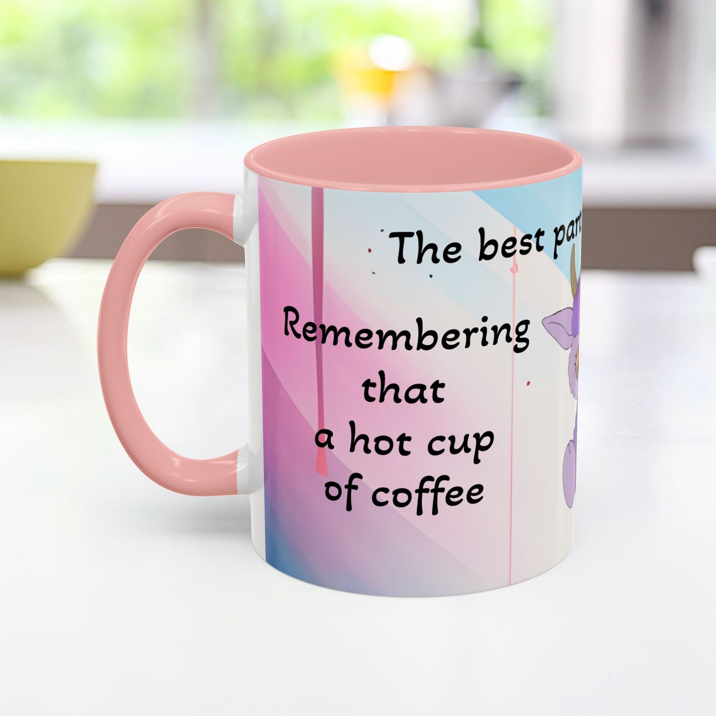 Coffee Mug - Cute Pochi Mug with Funny Morning Quote