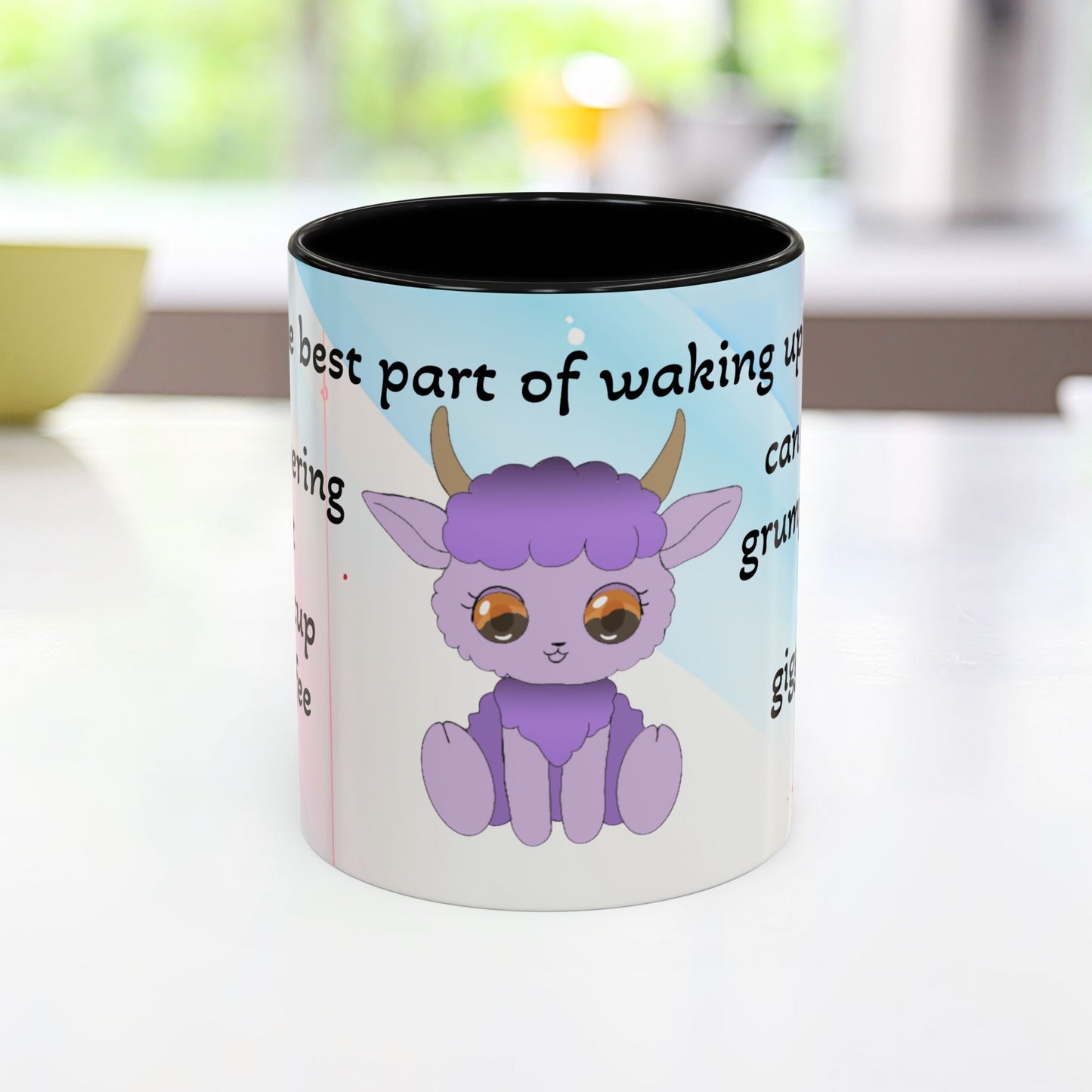 Coffee Mug - Cute Pochi Mug with Funny Morning Quote