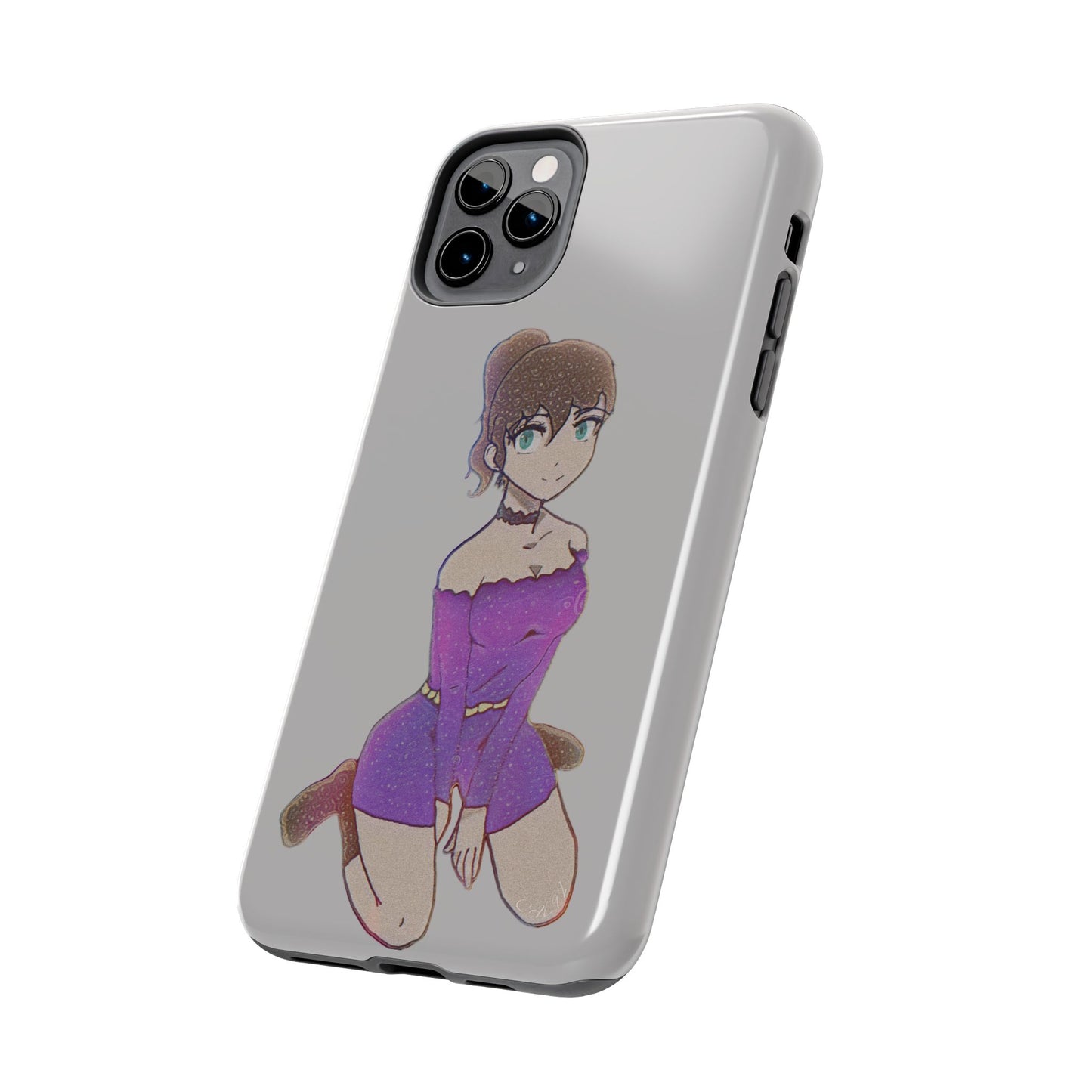 Anime Purple Bubble Girl Tough Phone Cases