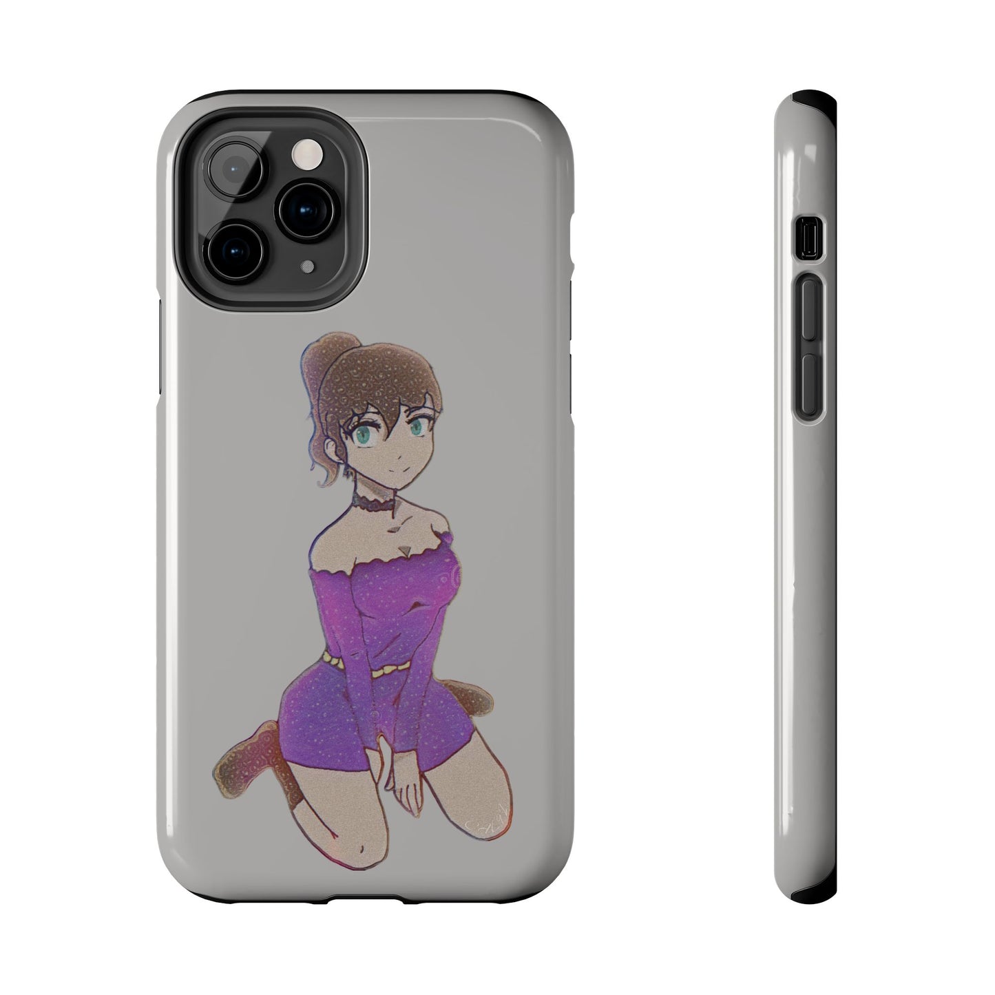 Anime Purple Bubble Girl Tough Phone Cases