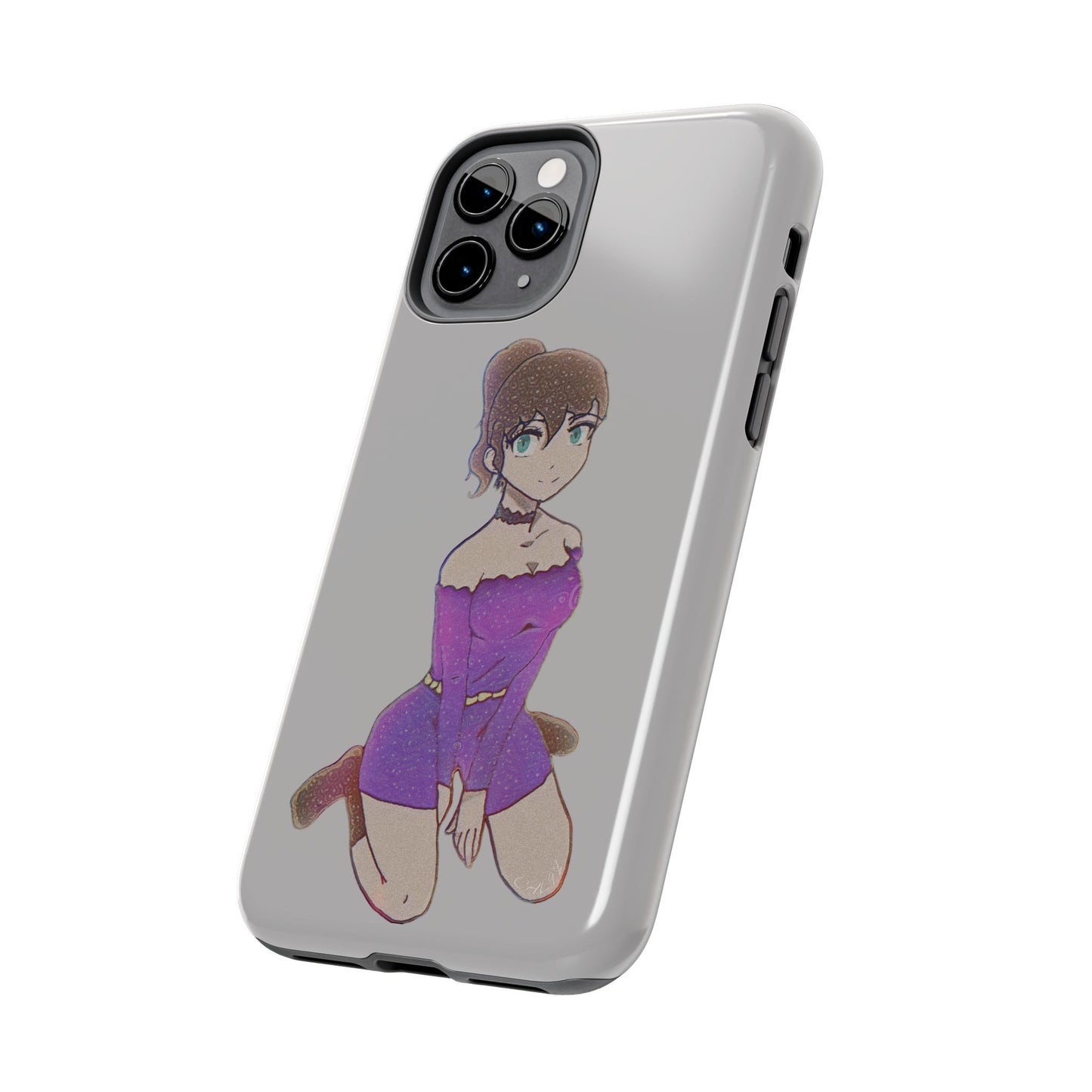 Anime Purple Bubble Girl Tough Phone Cases