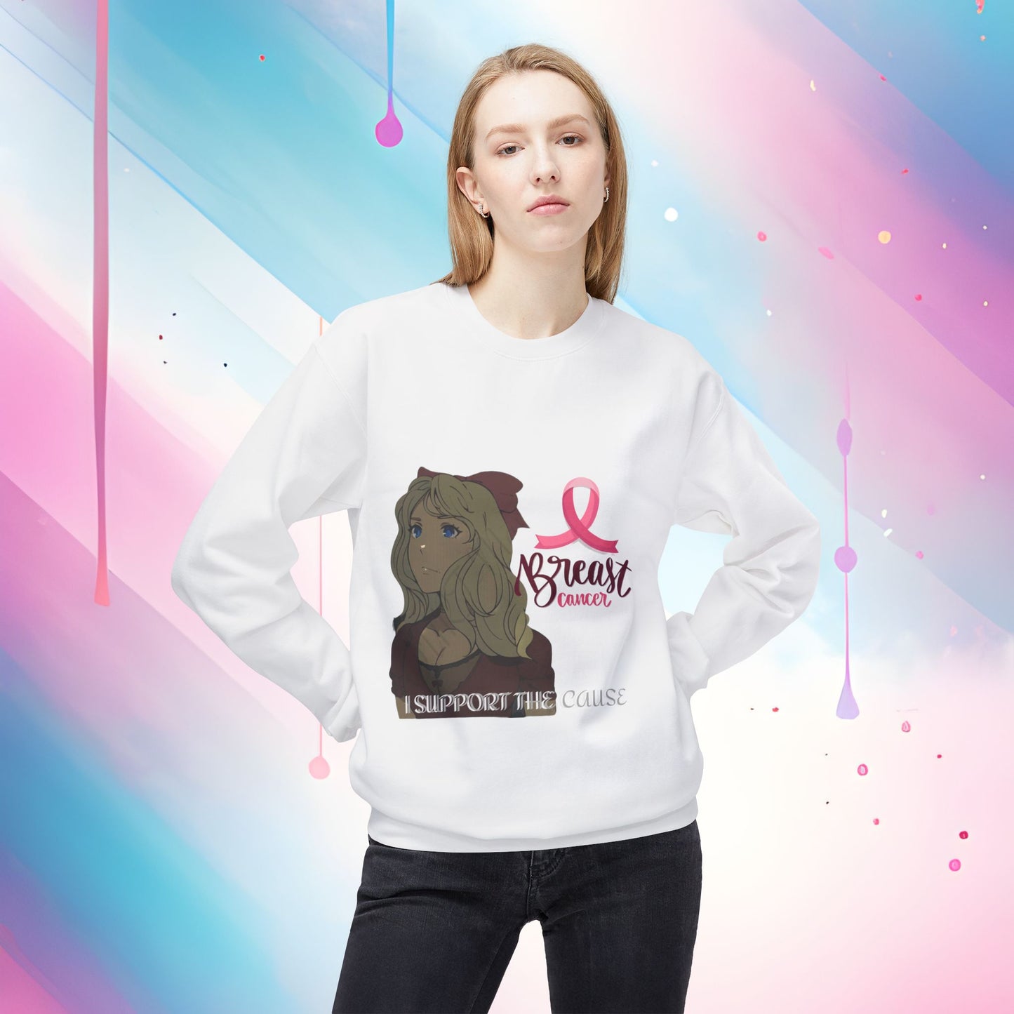 Fleece Sweatshirt Breast Cancer Awareness