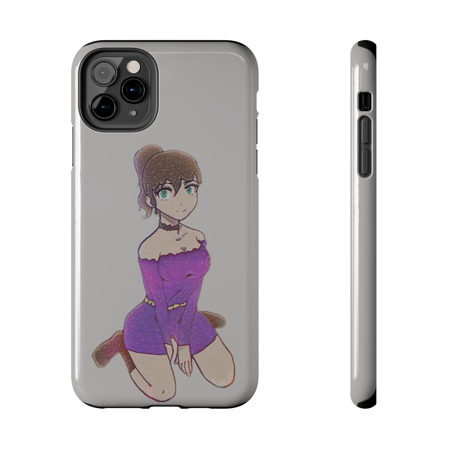 Anime Purple Bubble Girl Tough Phone Cases