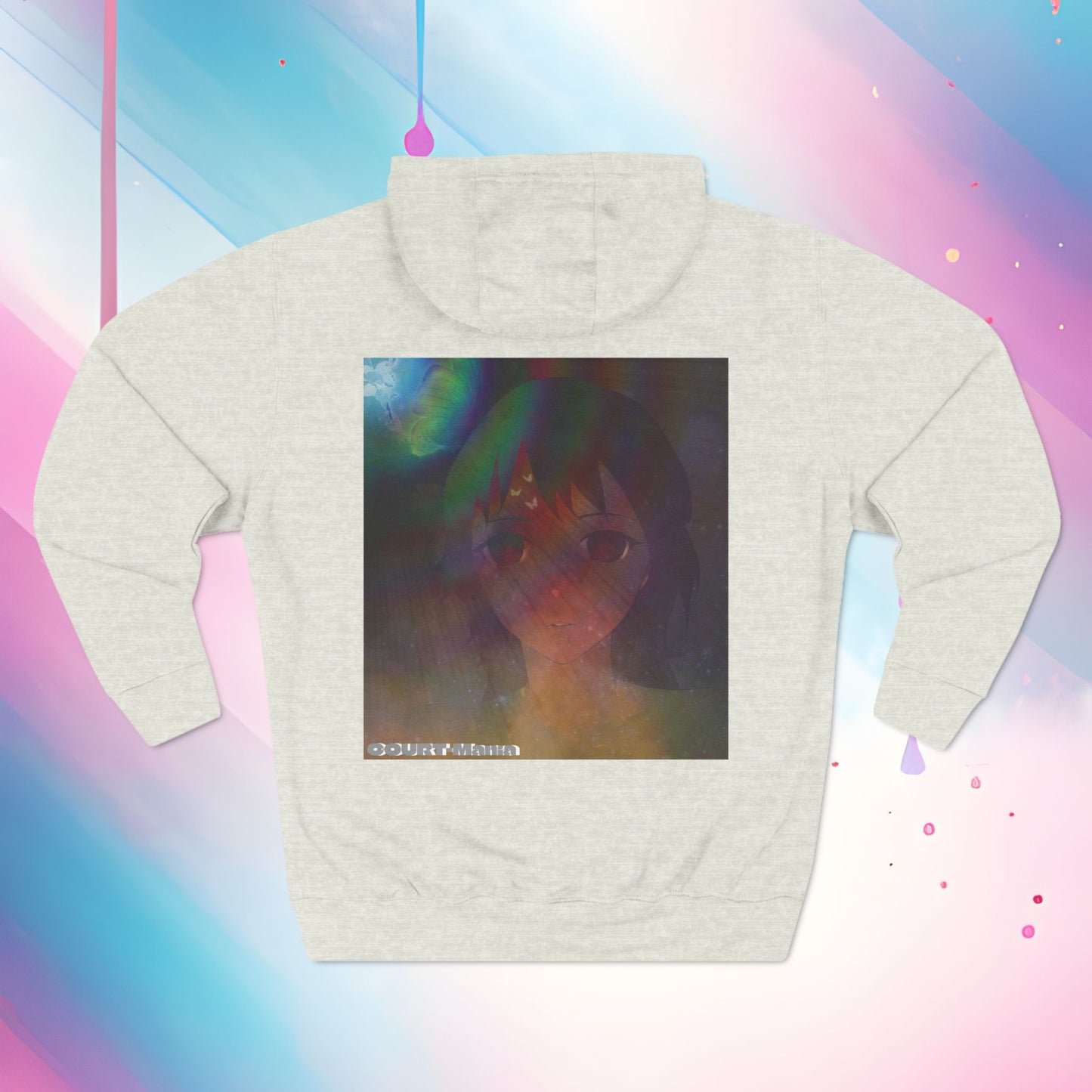 Three-Panel Fleece Hoodie - Universe Quoted Anime and Space Themed