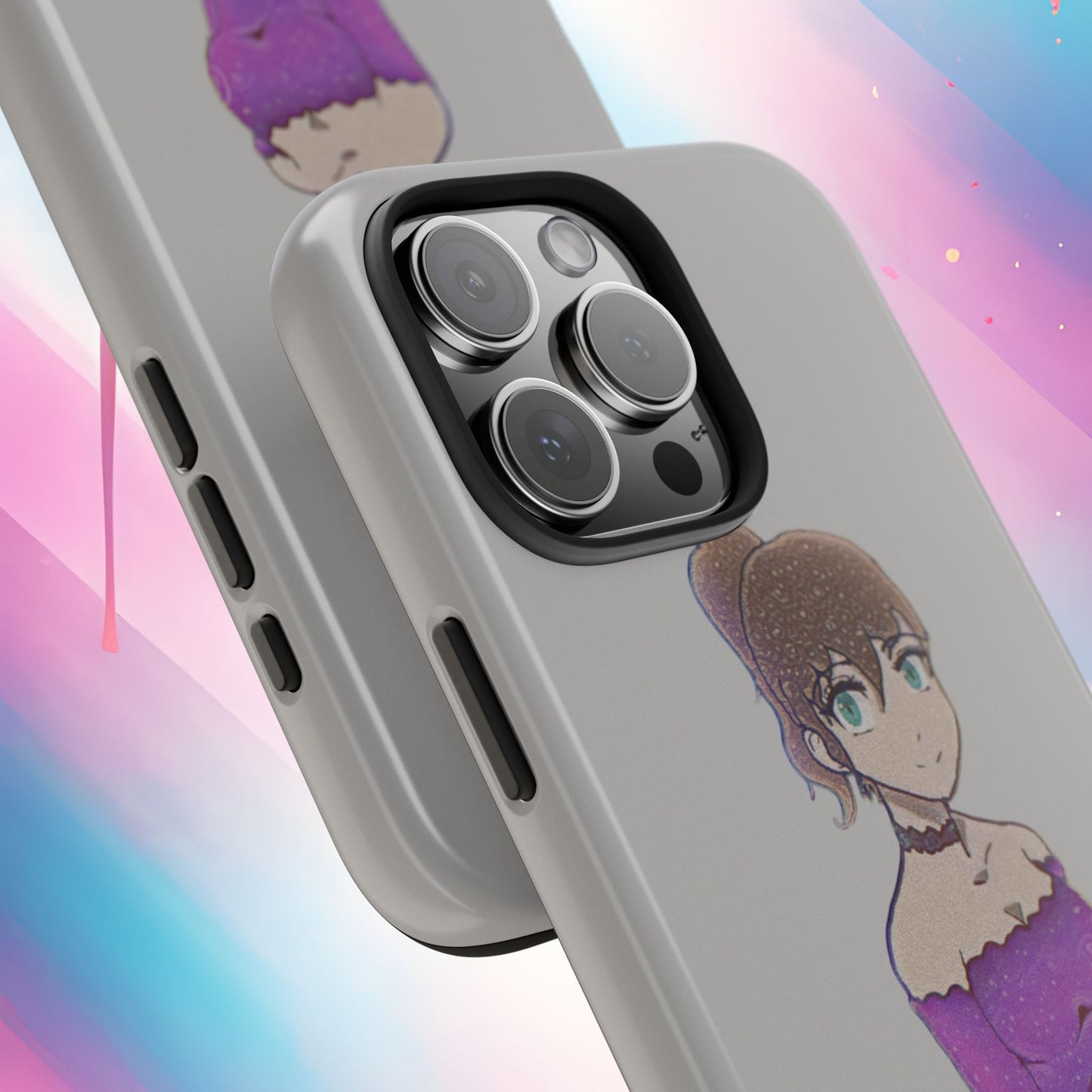 Anime Purple Bubble Girl Tough Phone Cases