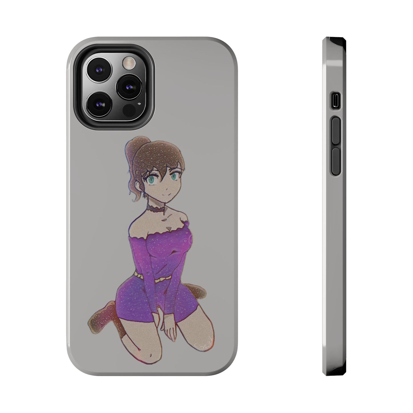 Anime Purple Bubble Girl Tough Phone Cases