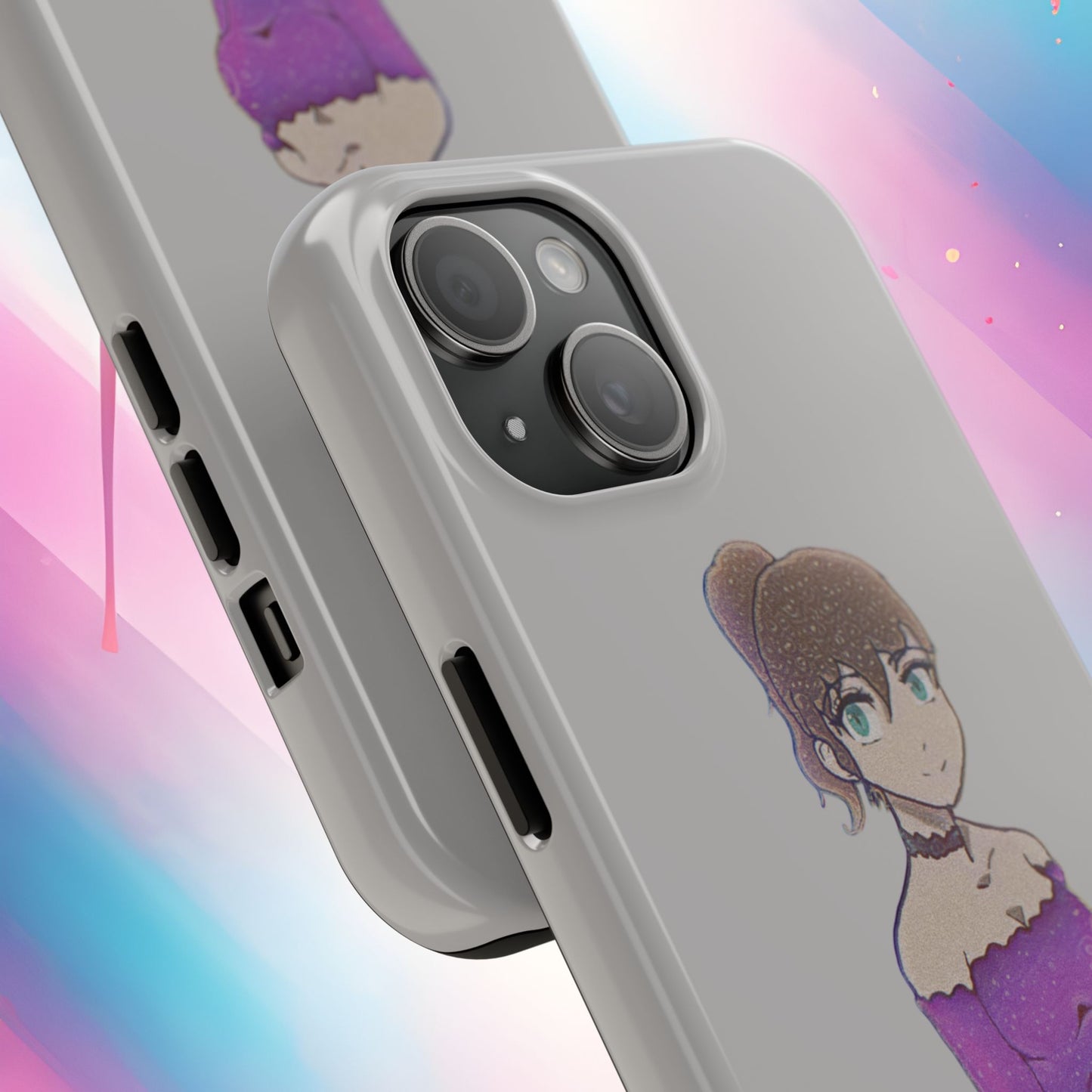 Anime Purple Bubble Girl Tough Phone Cases