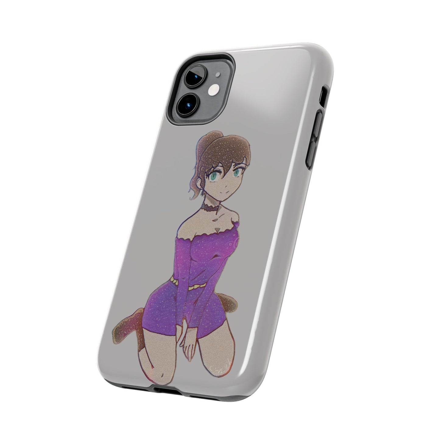 Anime Purple Bubble Girl Tough Phone Cases