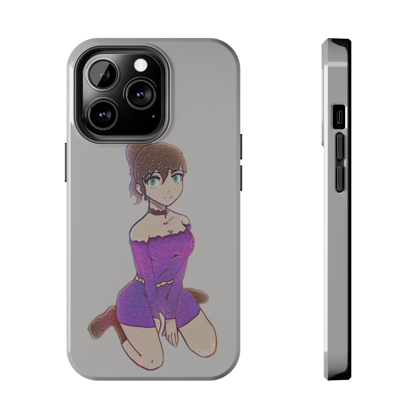 Anime Purple Bubble Girl Tough Phone Cases