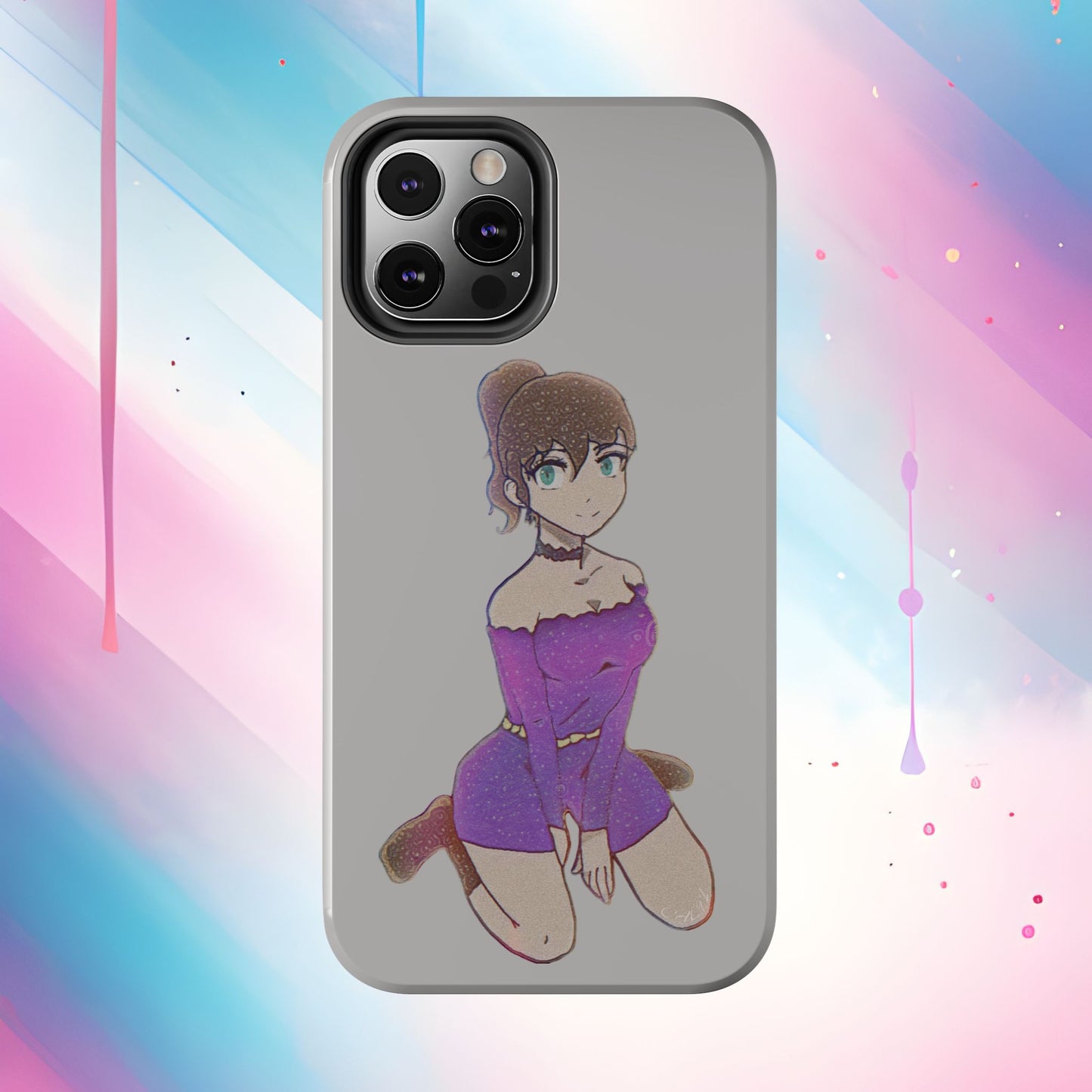 Anime Purple Bubble Girl Tough Phone Cases