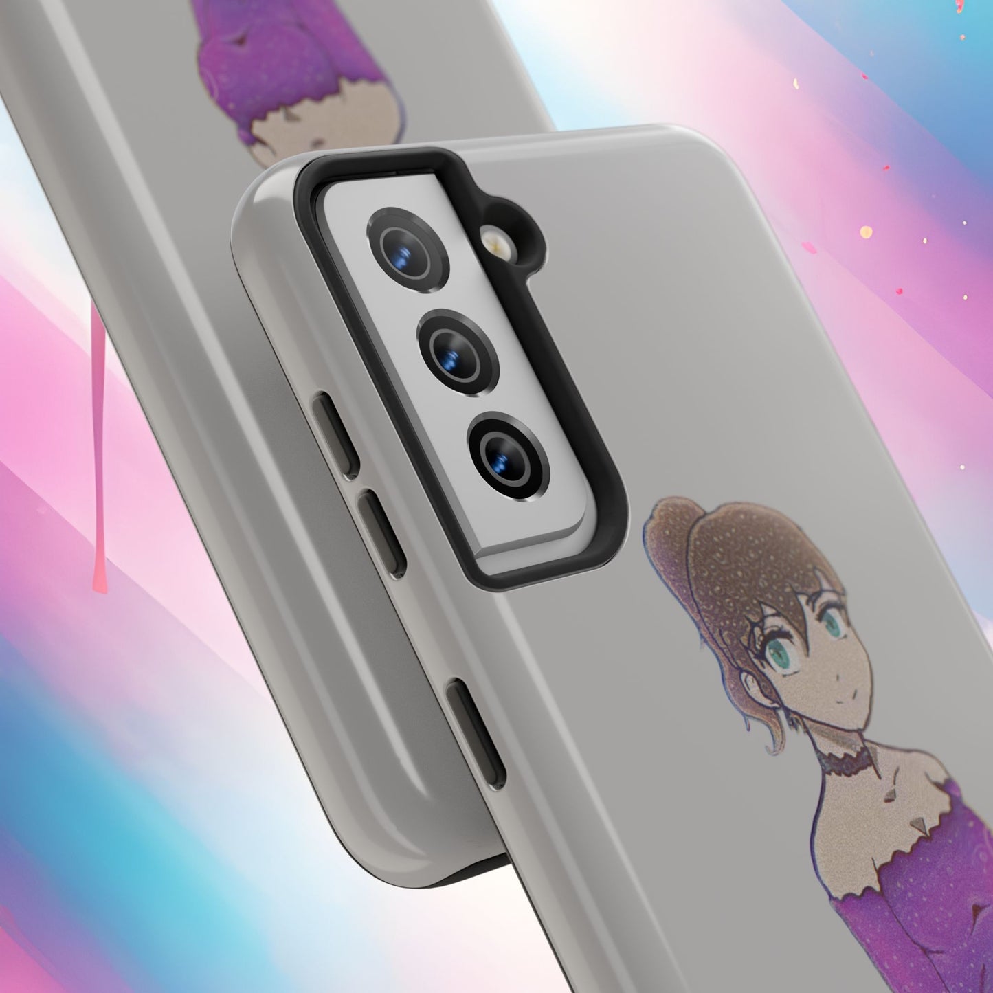 Anime Purple Bubble Girl Tough Phone Cases