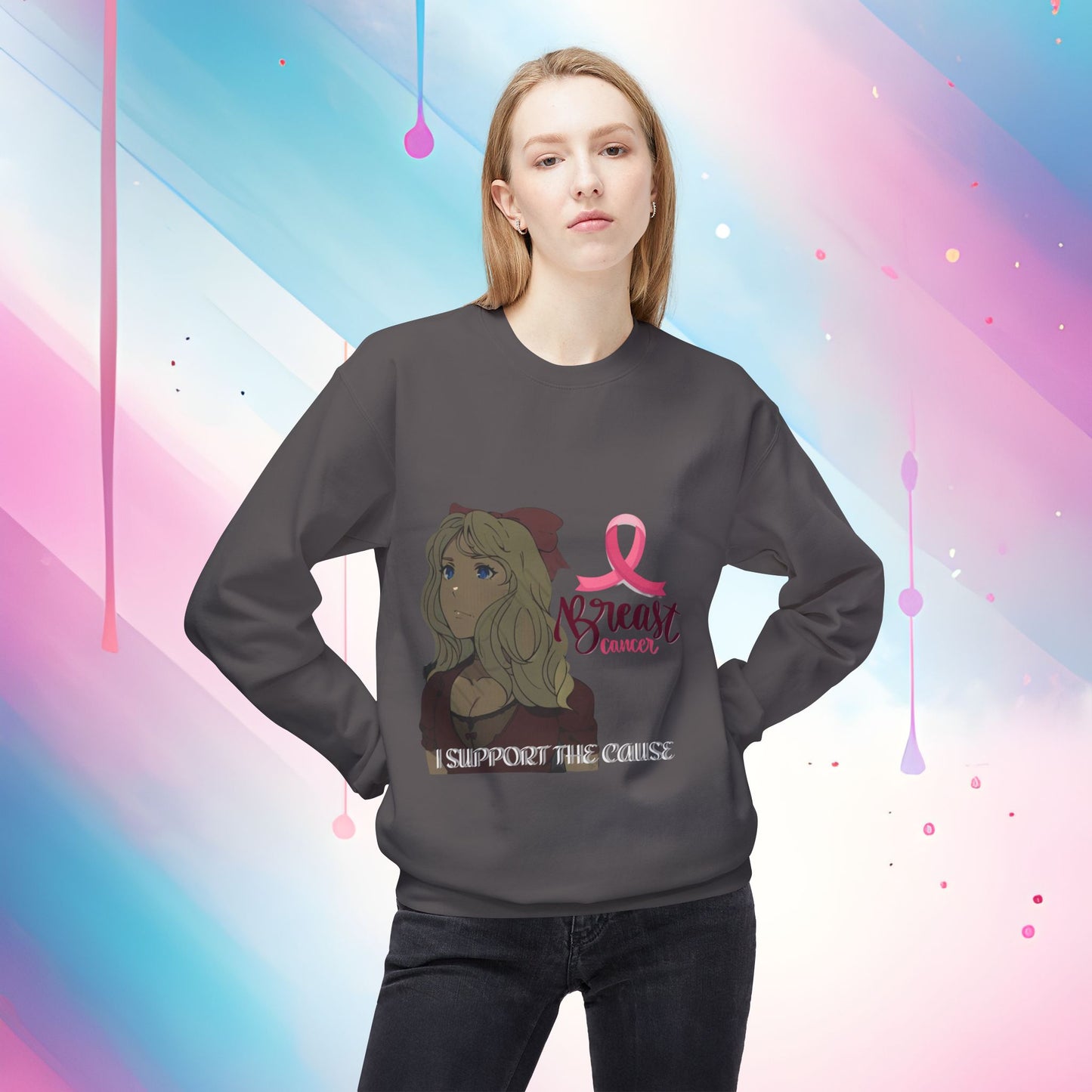 Fleece Sweatshirt Breast Cancer Awareness