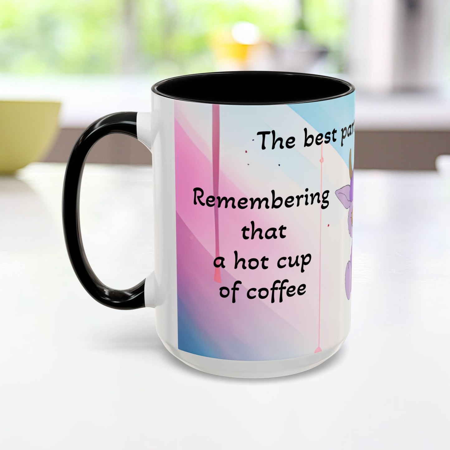 Coffee Mug - Cute Pochi Mug with Funny Morning Quote