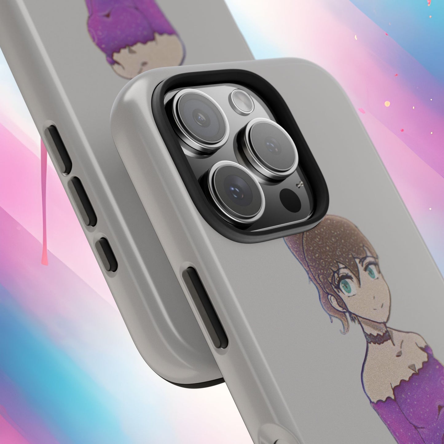 Anime Purple Bubble Girl Tough Phone Cases