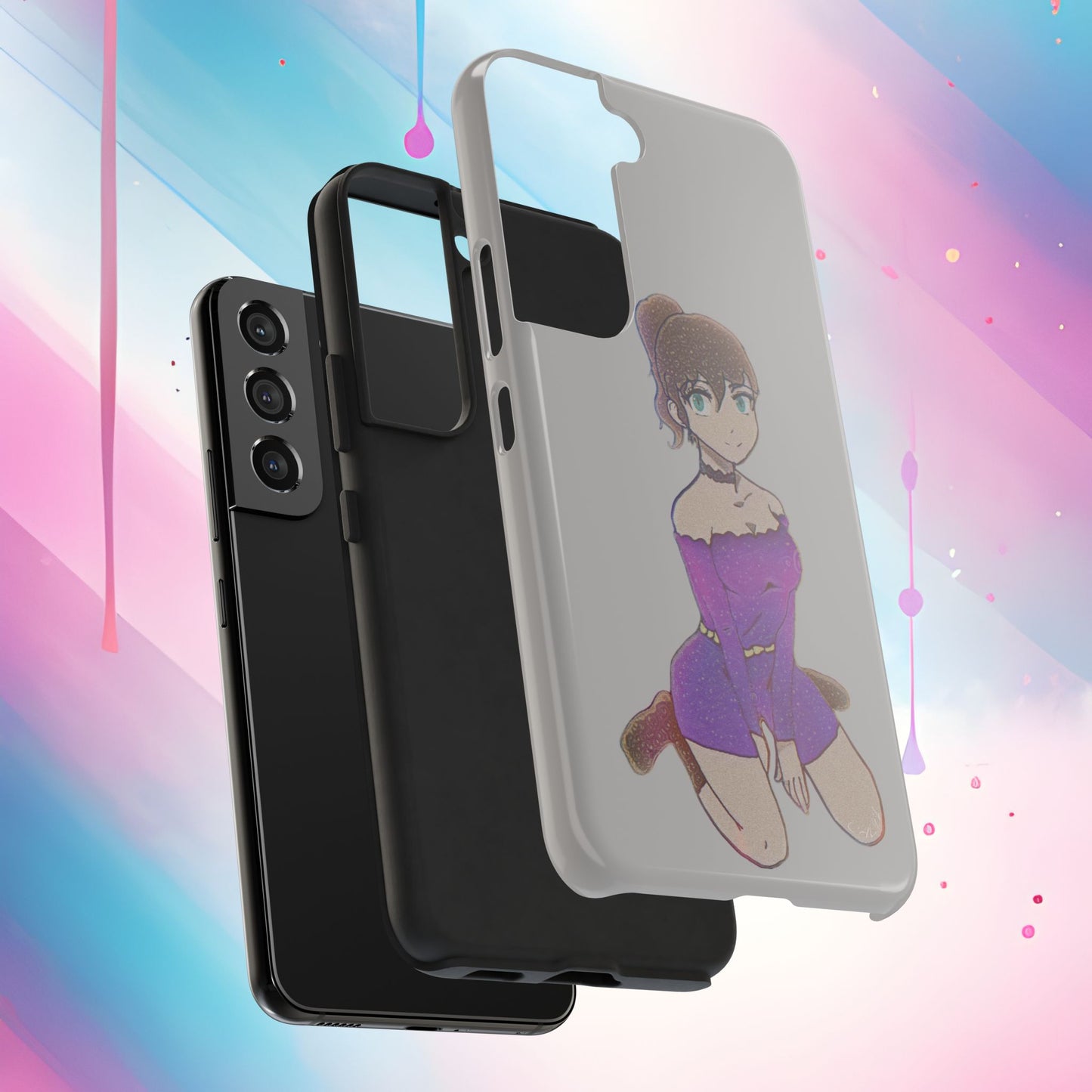 Anime Purple Bubble Girl Tough Phone Cases