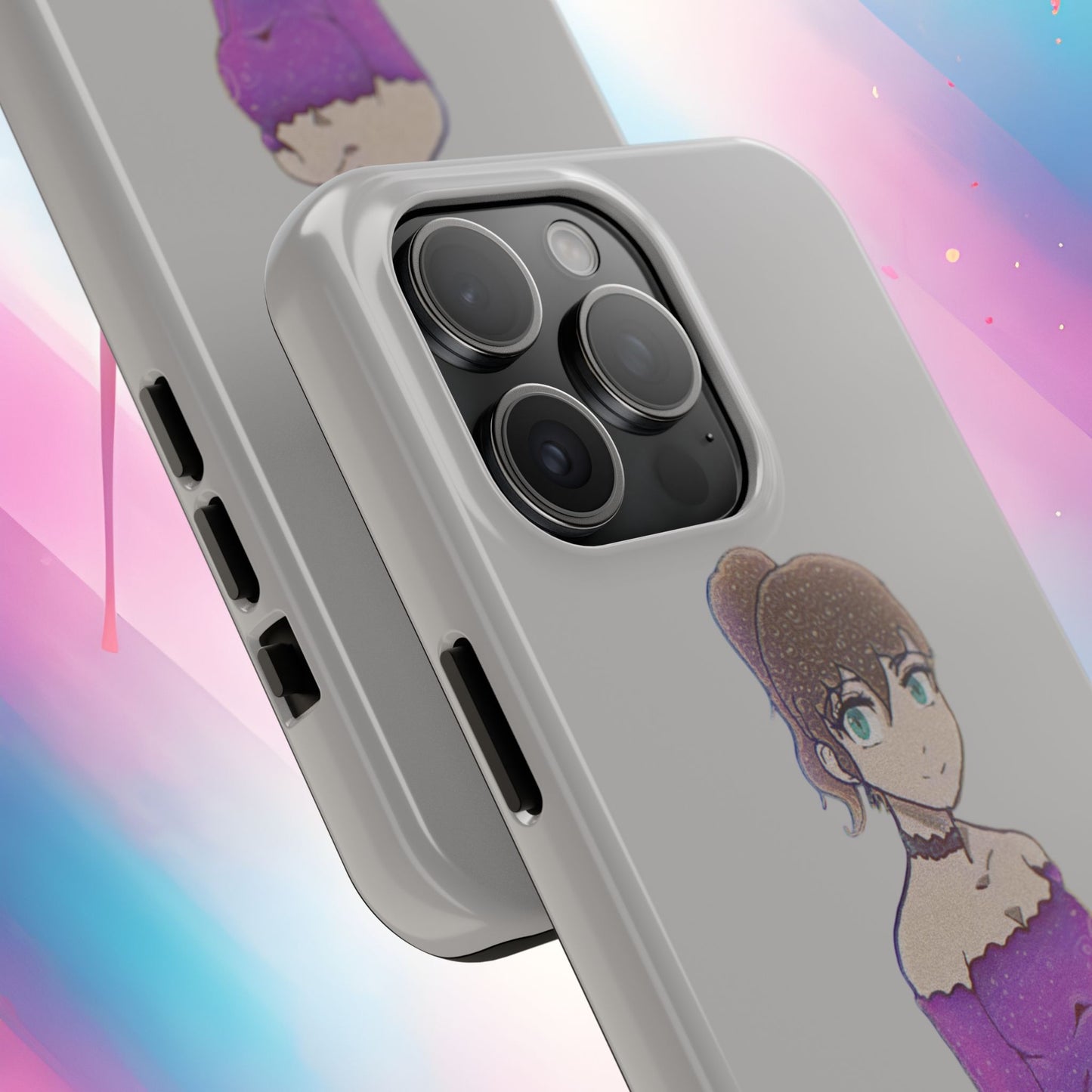 Anime Purple Bubble Girl Tough Phone Cases