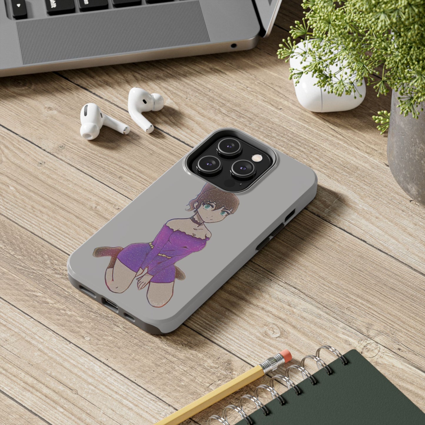 Anime Purple Bubble Girl Tough Phone Cases